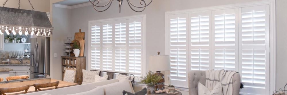 Interior shutters in North Naples kitchen